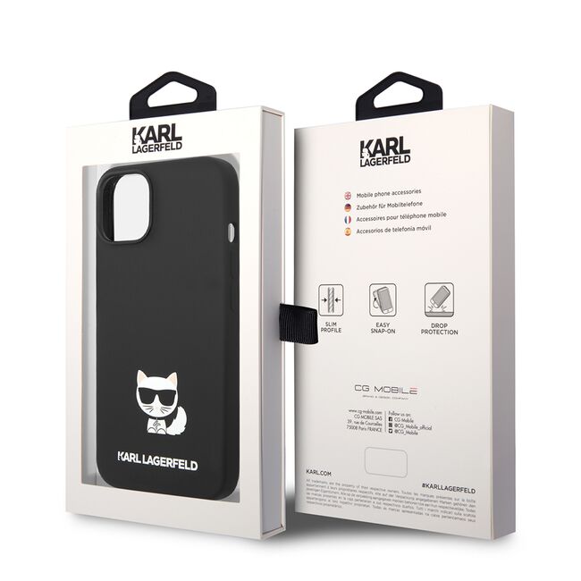 Husa premium pentru  iPhone 15 Karl Lagerfeld superior quality - Negru