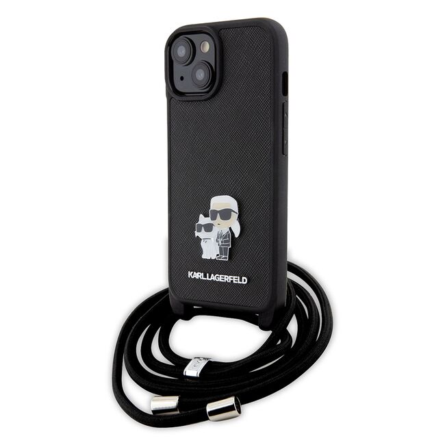 Husa premium pentru  iPhone 15 Plus Karl Lagerfeld superior quality - Negru