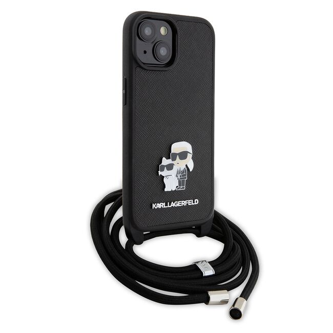 Husa premium pentru  iPhone 15 Plus Karl Lagerfeld superior quality - Negru