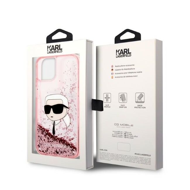 Husa premium pentru  iPhone 15 Plus Karl Lagerfeld superior quality - Roz