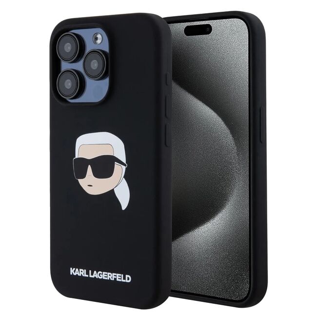 Husa premium pentru  iPhone 15 Pro Karl Lagerfeld compatibila Magsafe - Negru