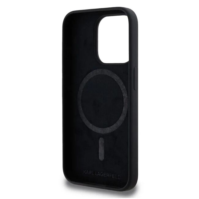 Husa premium pentru  iPhone 15 Pro Karl Lagerfeld compatibila Magsafe - Negru