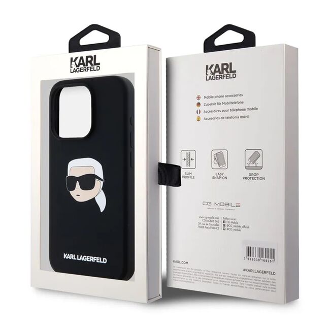 Husa premium pentru  iPhone 15 Pro Karl Lagerfeld compatibila Magsafe - Negru