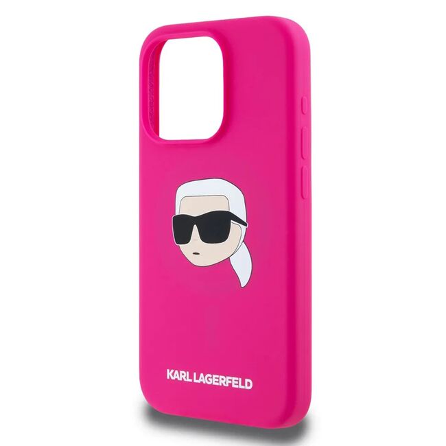 Husa premium pentru  iPhone 15 Pro Max Karl Lagerfeld compatibila Magsafe - Fucsia