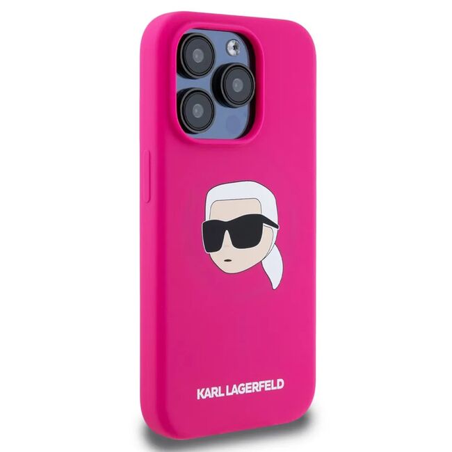 Husa premium pentru  iPhone 15 Pro Max Karl Lagerfeld compatibila Magsafe - Fucsia