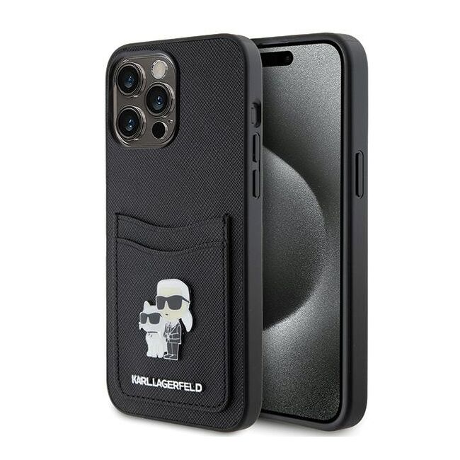 Husa premium pentru  iPhone 15 Pro Max Karl Lagerfeld superior quality - Negru Royal