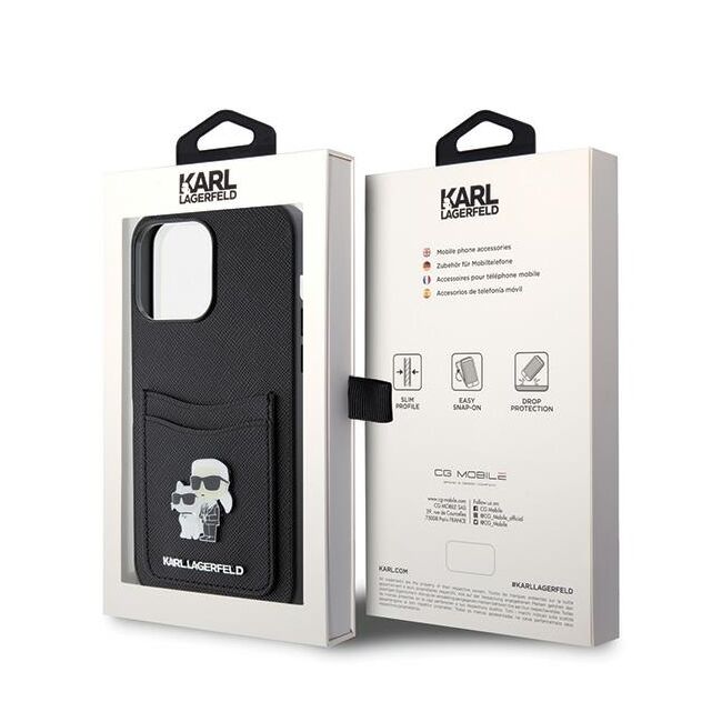 Husa premium pentru  iPhone 15 Pro Max Karl Lagerfeld superior quality - Negru Royal