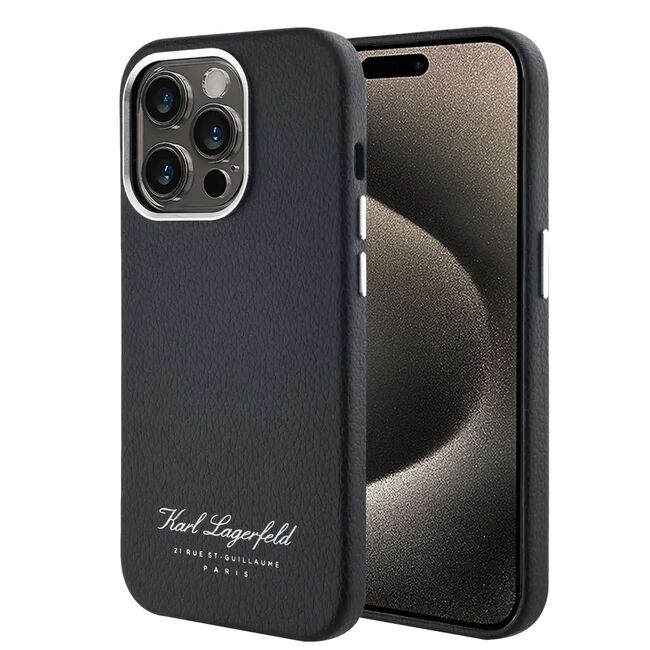 Husa premium pentru  iPhone 15 Pro Max Karl Lagerfeld superior quality - Negru denim