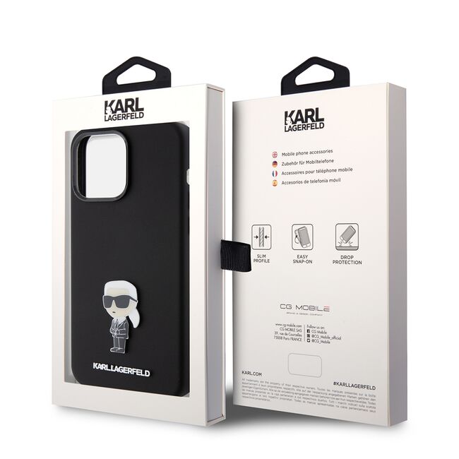 Husa premium pentru  iPhone 15 Pro Max Karl Lagerfeld superior quality - Negru electric