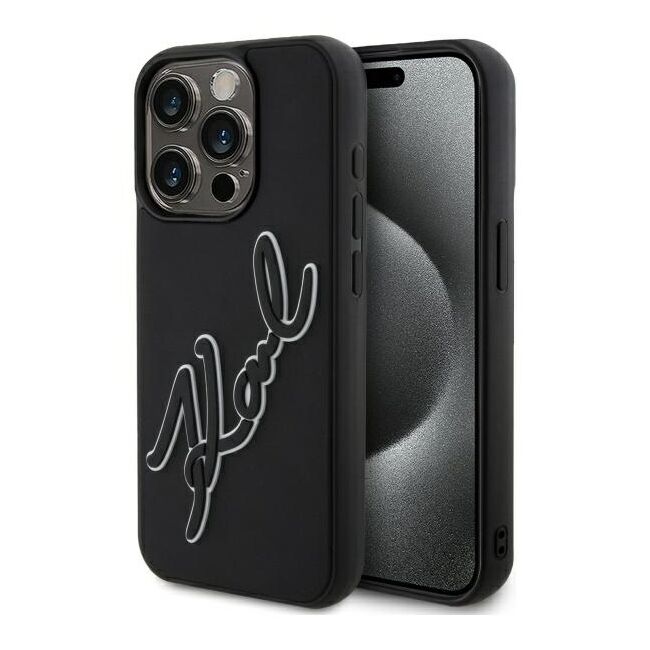 Husa premium pentru  iPhone 15 Pro Max Karl Lagerfeld superior quality - Negru inchis