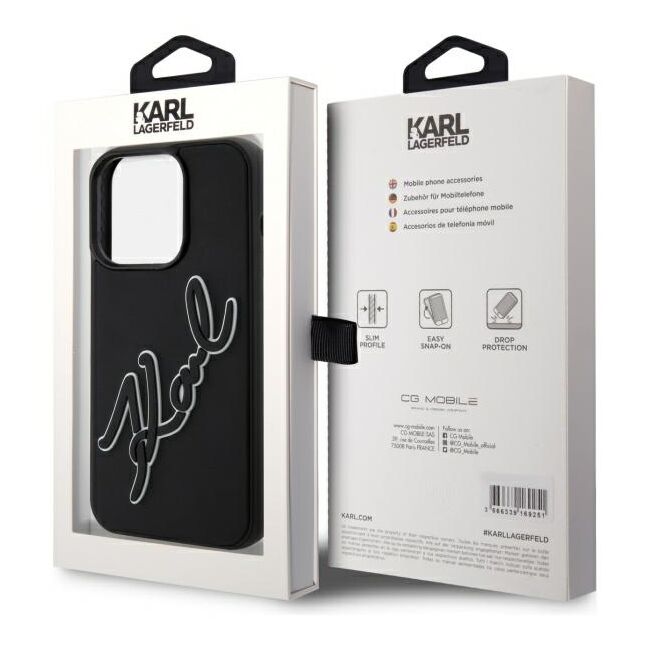 Husa premium pentru  iPhone 15 Pro Max Karl Lagerfeld superior quality - Negru inchis