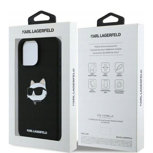 Husa premium pentru  iPhone 16 Pro Karl Lagerfeld compatibila Magsafe - Negru Denim