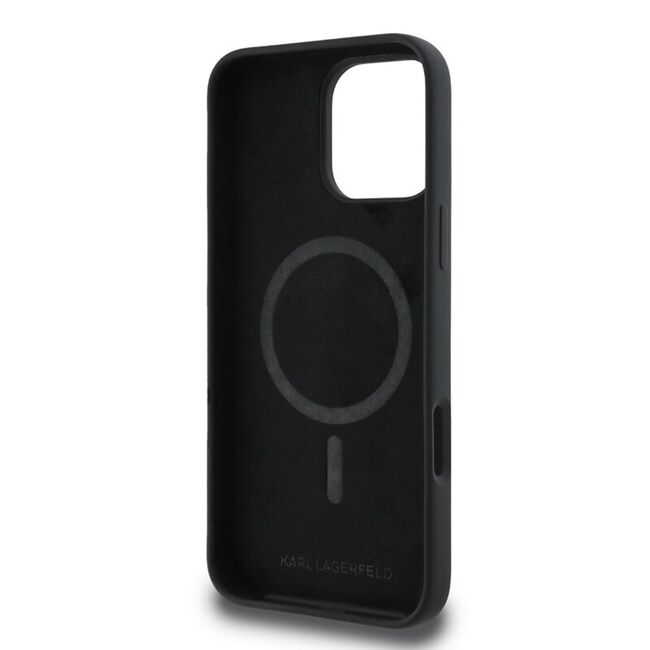 Husa premium pentru  iPhone 16 Pro Karl Lagerfeld compatibila Magsafe - Negru Denim