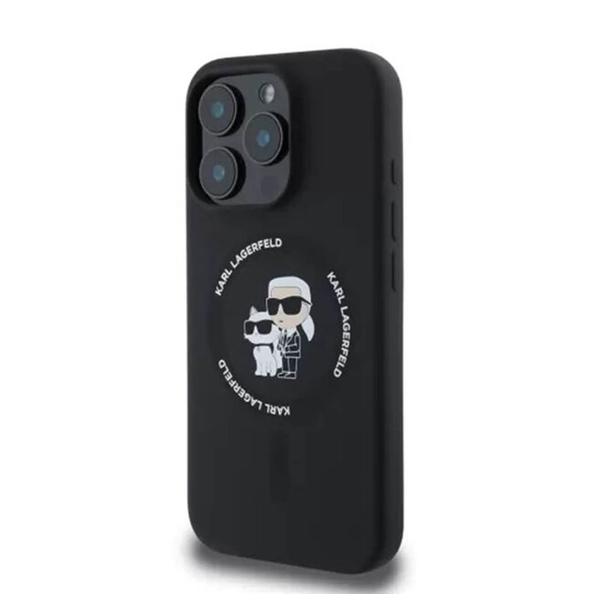 Husa premium pentru  iPhone 16 Pro Karl Lagerfeld compatibila Magsafe - Negru 