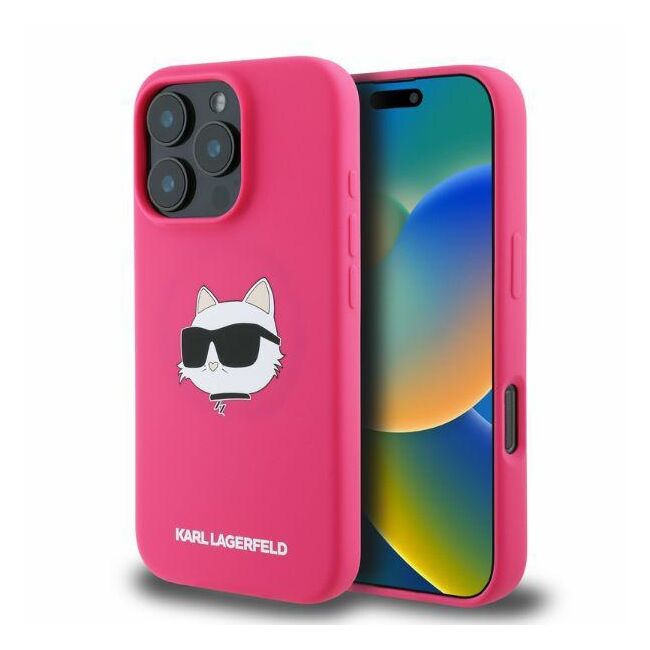 Husa premium pentru  iPhone 16 Pro Max Karl Lagerfeld superior quality - Fucsia