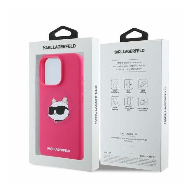 Husa premium pentru  iPhone 16 Pro Max Karl Lagerfeld superior quality - Fucsia