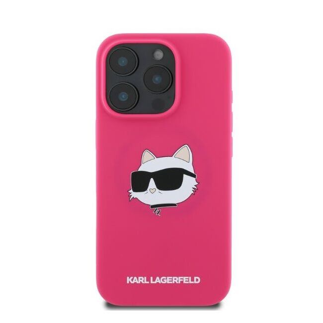 Husa premium pentru  iPhone 16 Pro Max Karl Lagerfeld superior quality - Fucsia