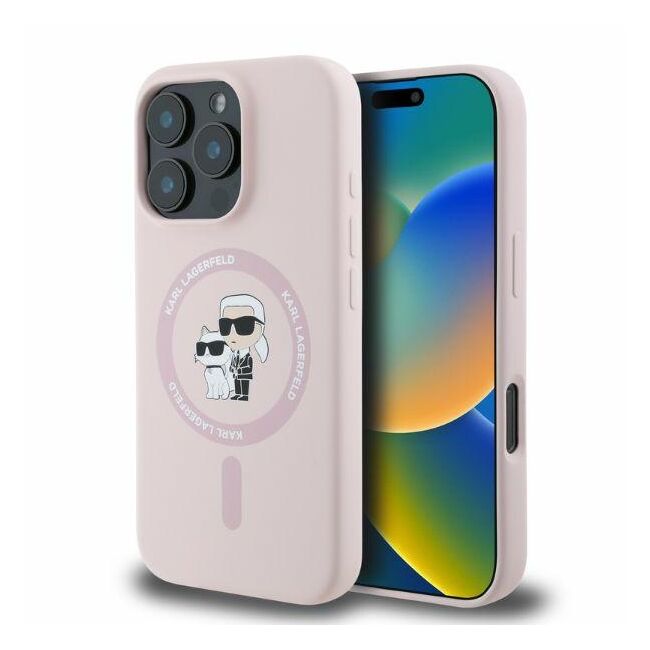 Husa premium pentru  iPhone 16 Pro Karl Lagerfeld superior quality - Roz