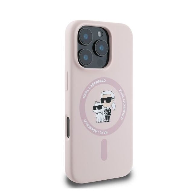 Husa premium pentru  iPhone 16 Pro Karl Lagerfeld superior quality - Roz