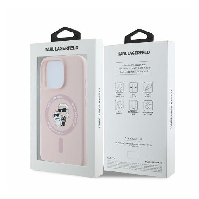 Husa premium pentru  iPhone 16 Pro Karl Lagerfeld superior quality - Roz