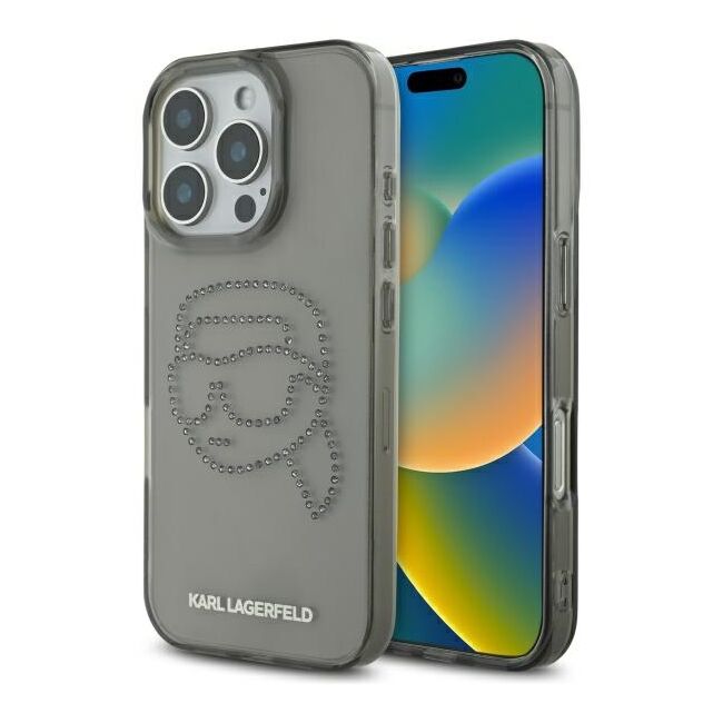 Husa premium pentru  iPhone 16 Pro Max Karl Lagerfeld superior quality - Gri