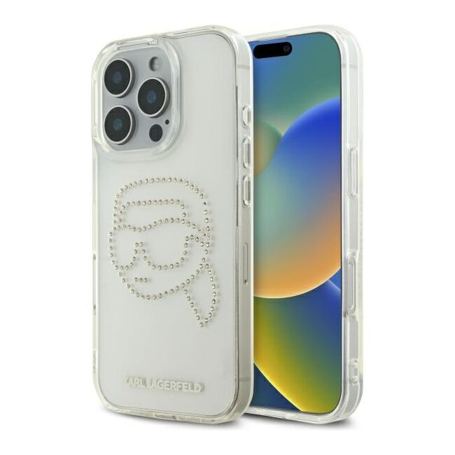 Husa premium pentru  iPhone 16 Pro Max Karl Lagerfeld superior quality - Ice