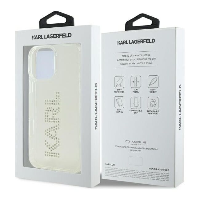 Husa premium pentru  iPhone 16 Pro Max Karl Lagerfeld superior quality - Transparent