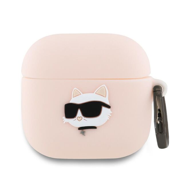 Huse de protectie pentru  AirPods 4, Thin & Smooth, din silicon, compatibila cu incarare wireless, cu breloc carabina - Roz
