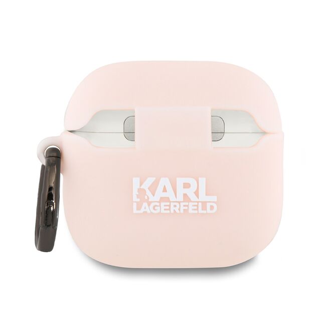 Huse de protectie pentru  AirPods 4, Thin & Smooth, din silicon, compatibila cu incarare wireless, cu breloc carabina - Roz