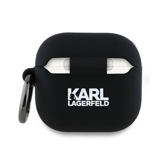 Huse de protectie pentru  AirPods 4, Thin & Smooth, din silicon, compatibila cu incarare wireless, cu breloc carabina - Negru