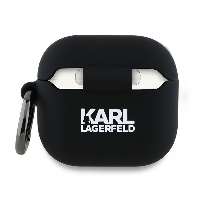 Huse de protectie pentru  AirPods 4, Thin & Smooth, din silicon, compatibila cu incarare wireless, cu breloc carabina - Negru denim