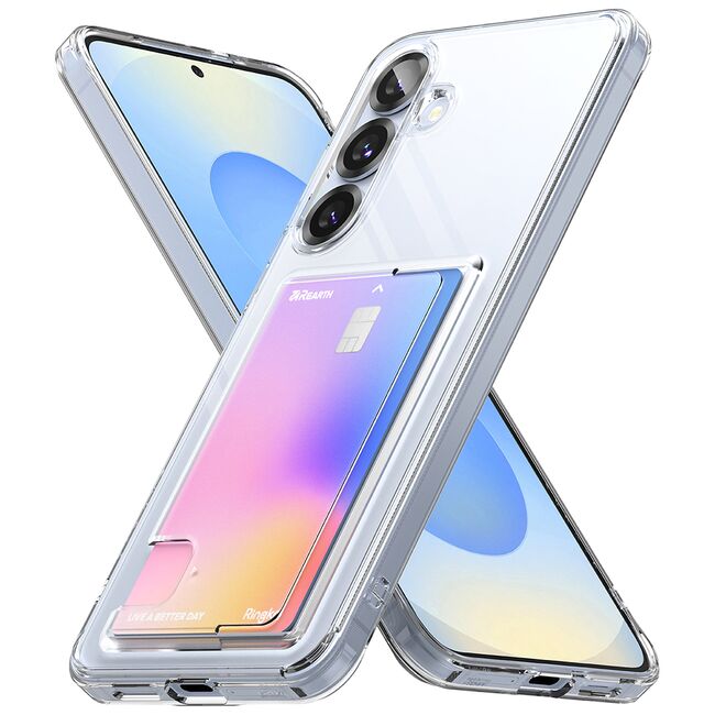 Husa pentru  Samsung Galaxy S25+ Ringke Fusion pocket card - Transparent neutru