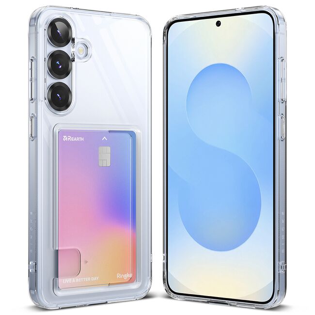 Husa pentru  Samsung Galaxy S25+ Ringke Fusion pocket card - Transparent neutru