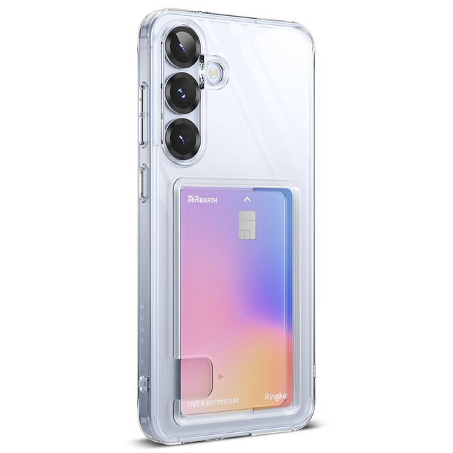 Husa pentru  Samsung Galaxy S25+ Ringke Fusion pocket card - Transparent neutru
