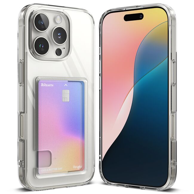 Husa pentru  iPhone 16 Pro Max Ringke Fusion card pocket - Transparent