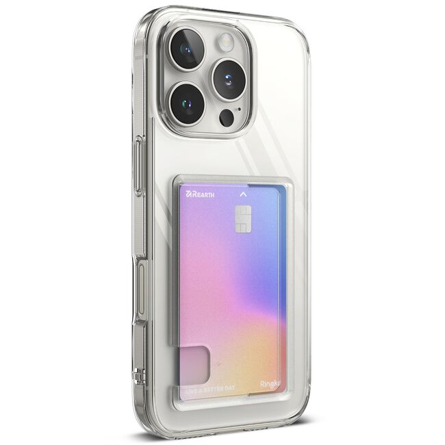 Husa pentru  iPhone 16 Pro Max Ringke Fusion card pocket - Transparent