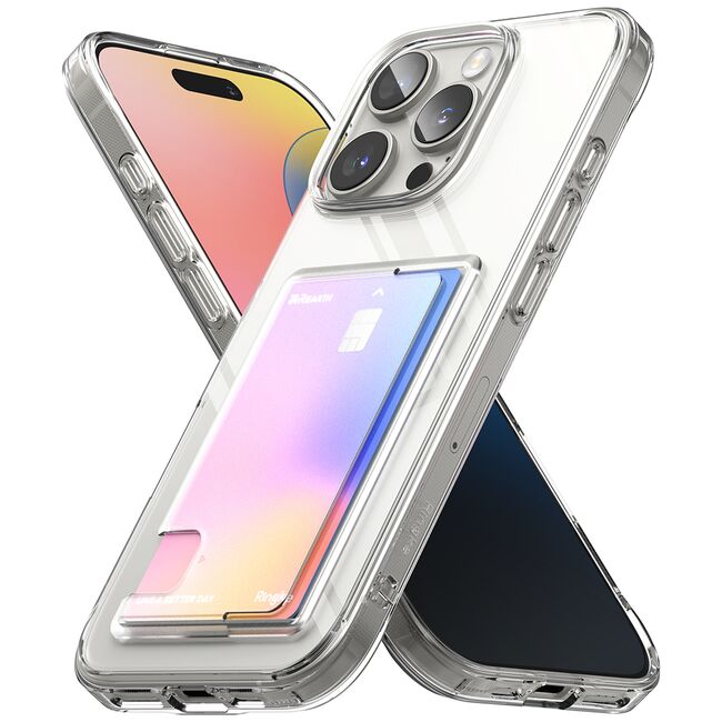 Husa pentru  iPhone 16 Pro Max Ringke Fusion card pocket - Transparent