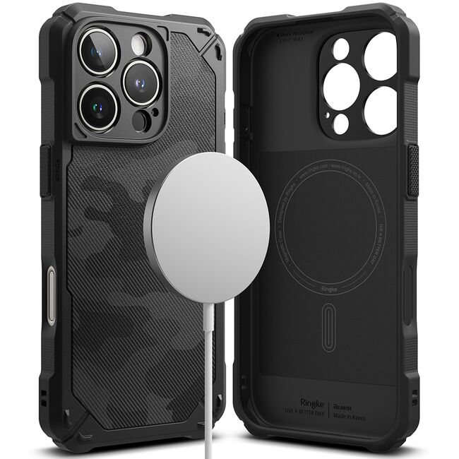Husa pentru  iPhone 16 Pro Max Ringke Rugged Gear compatibila MagSafe - Negru darth vader