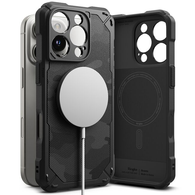 Husa pentru  iPhone 16 Pro Max Ringke Rugged Gear compatibila MagSafe - Negru darth vader