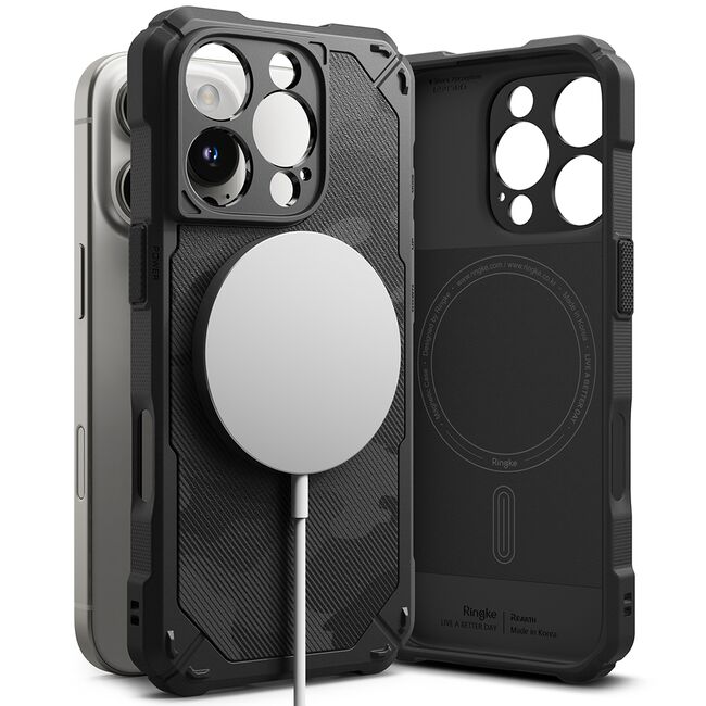 Husa pentru  iPhone 16 Pro Ringke Rugged Gear compatibila MagSafe - Negru darth vader