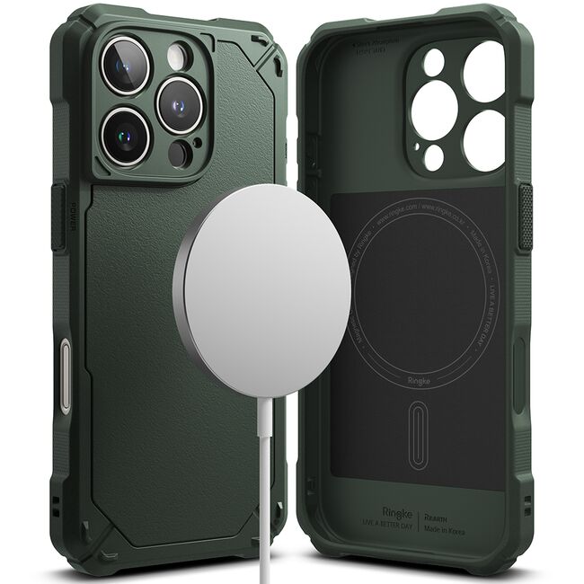 Husa pentru  iPhone 16 Pro Ringke Rugged Gear compatibila MagSafe - Verde