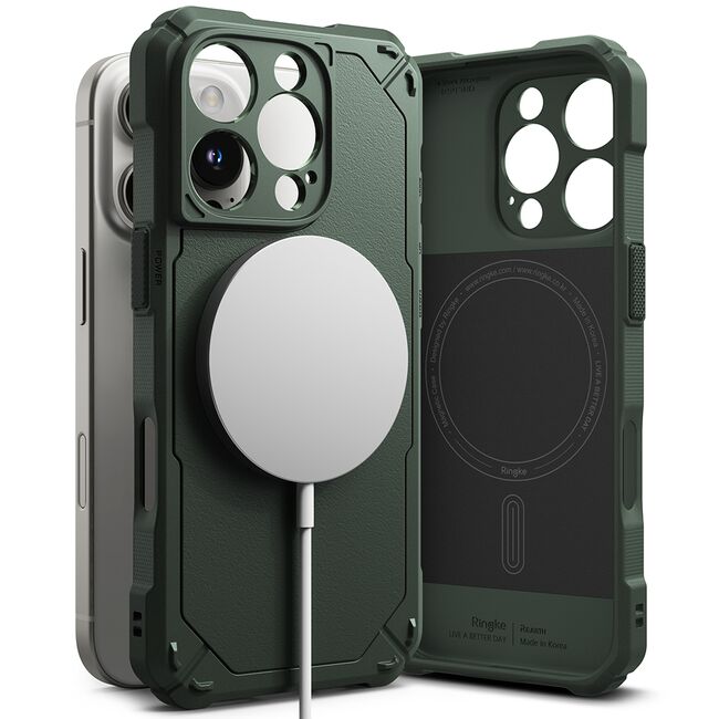 Husa pentru  iPhone 16 Pro Ringke Rugged Gear compatibila MagSafe - Verde