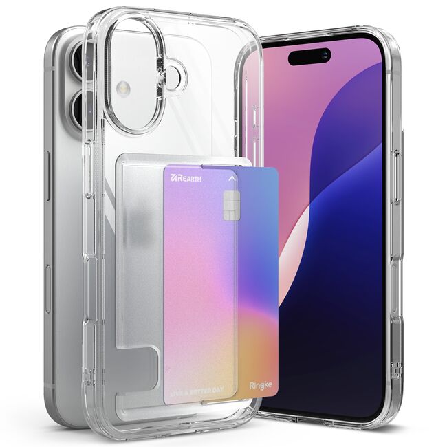 Husa pentru  iPhone 16 Ringke Fusion card pocket - Transparent