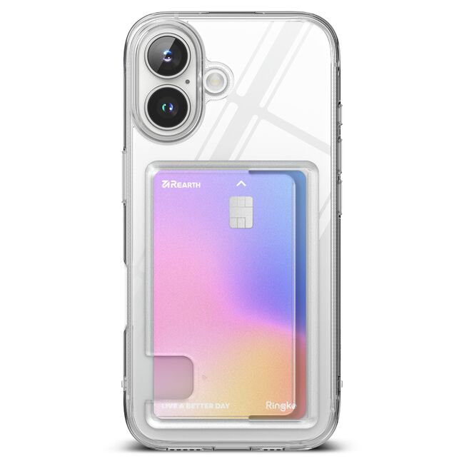 Husa pentru  iPhone 16 Ringke Fusion card pocket - Transparent