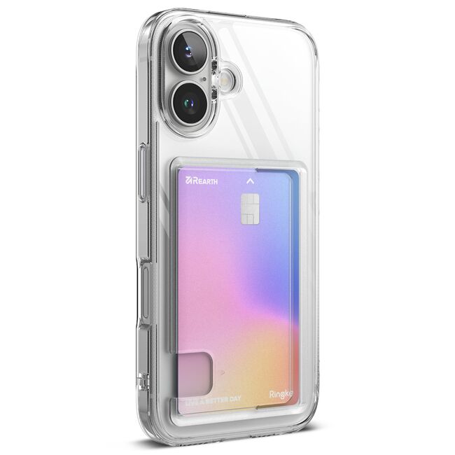 Husa pentru  iPhone 16 Ringke Fusion card pocket - Transparent