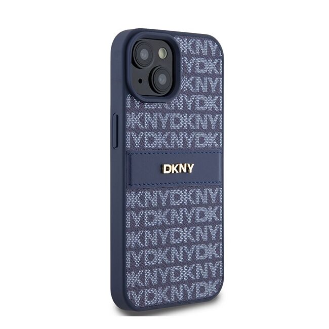 Husa premium pentru  iPhone 15 DKNY Pattern Energy - Albastru