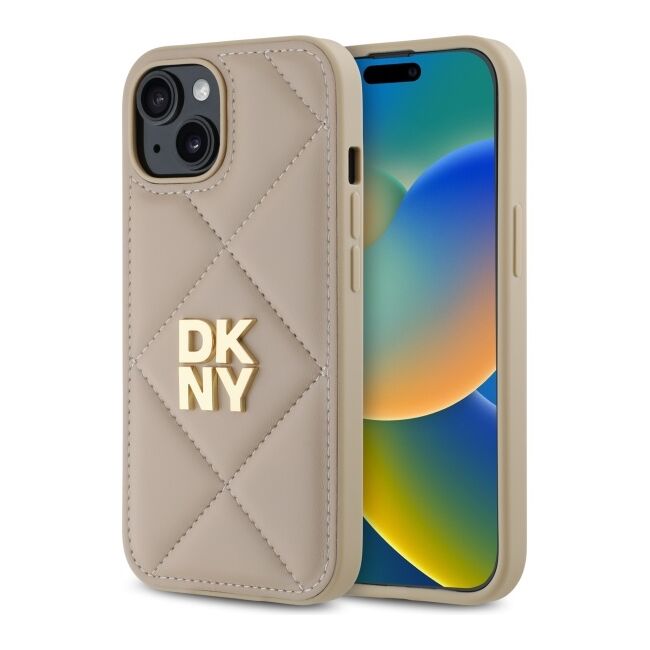Husa premium pentru  iPhone 15 DKNY Pattern Energy - Bej