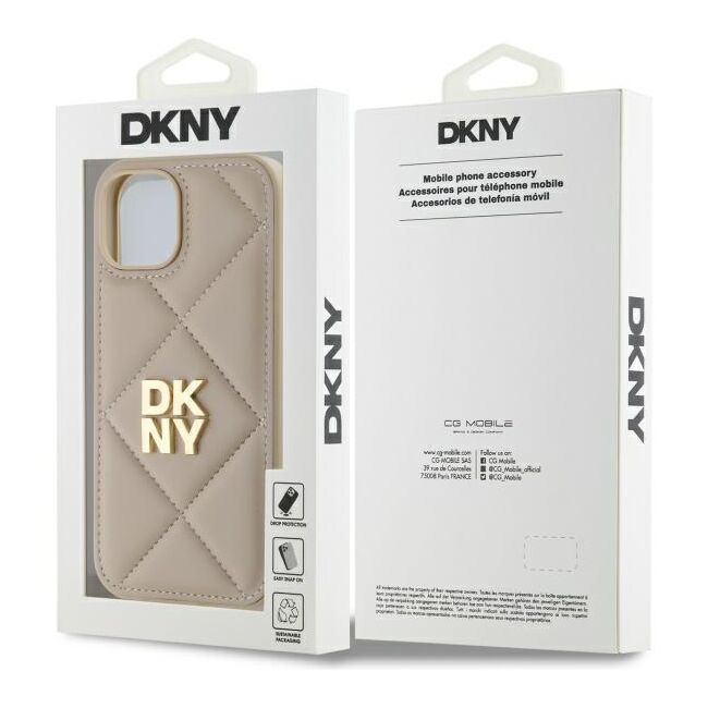 Husa premium pentru  iPhone 15 DKNY Pattern Energy - Bej