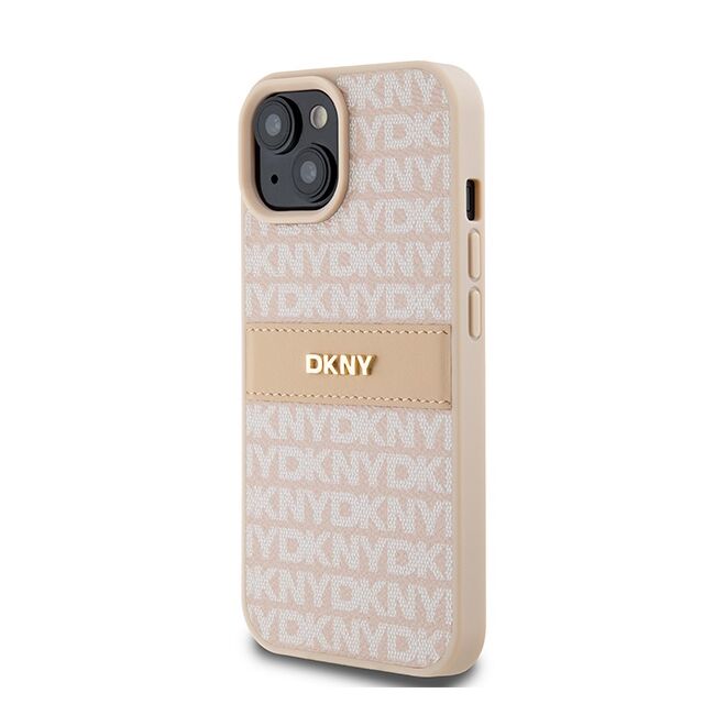 Husa premium pentru  iPhone 15 DKNY Pattern Energy - Crem