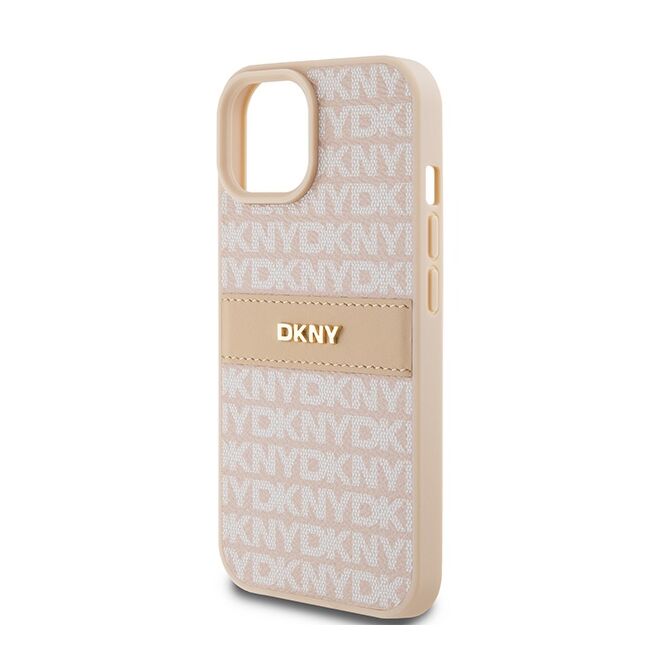 Husa premium pentru  iPhone 15 DKNY Pattern Energy - Crem